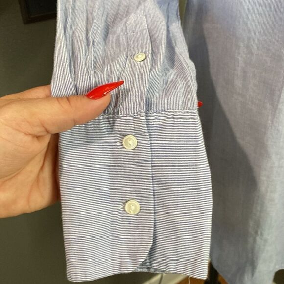 Jcrew blue white cotton Tunic lightweight top - Picture 10 of 12